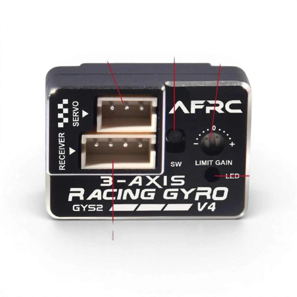 Gyro mini drift AFRC GYS-2 V4, électronique pour voiture RC, avec capteur de stabilité et contrôle précis.