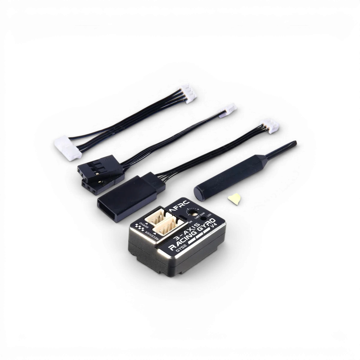 Gyro mini drift AFRC GYS-2 V4, dispositif électronique pour le contrôle de drift, avec composants visibles en image.