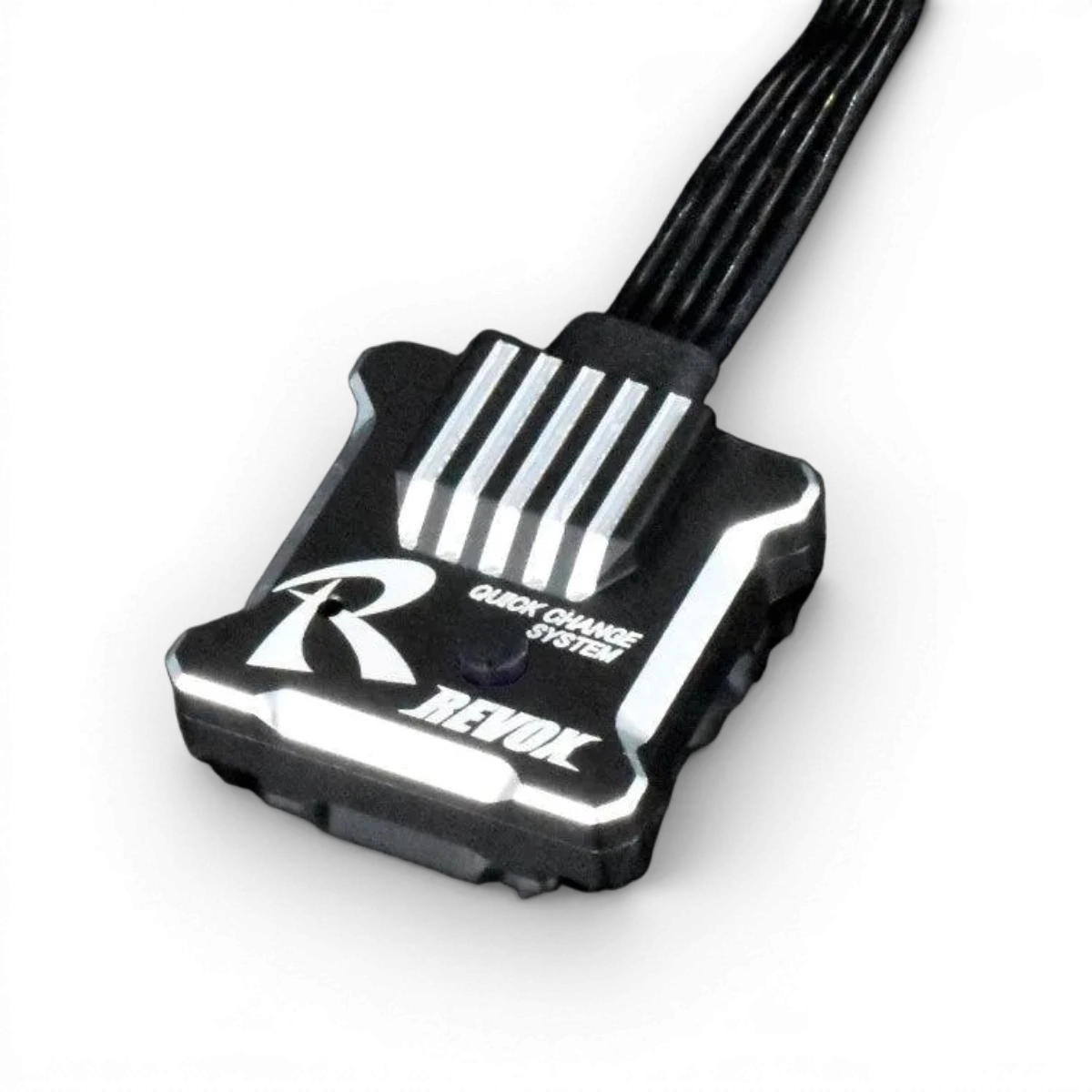 Gyro REVOX électronique de Team Reve D, vue en gros plan avec composants visibles et design moderne.