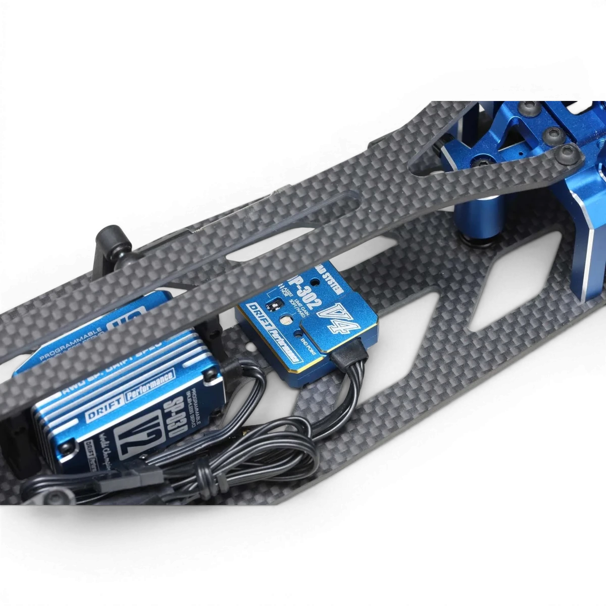 Gyroscope électronique Gyro V4 2ch/3ch bleu de la marque Team Yokomo, conçu pour le drift et la course RC.
