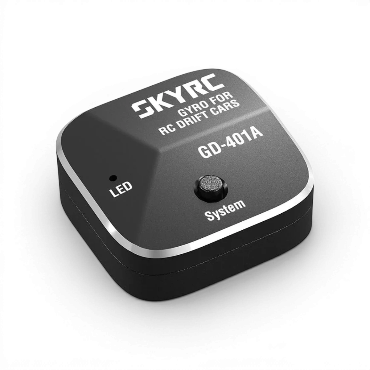 Gyroscope électronique Skyrc Drift GD401A avec écran et boutons, utilisé pour la stabilisation et la calibration.