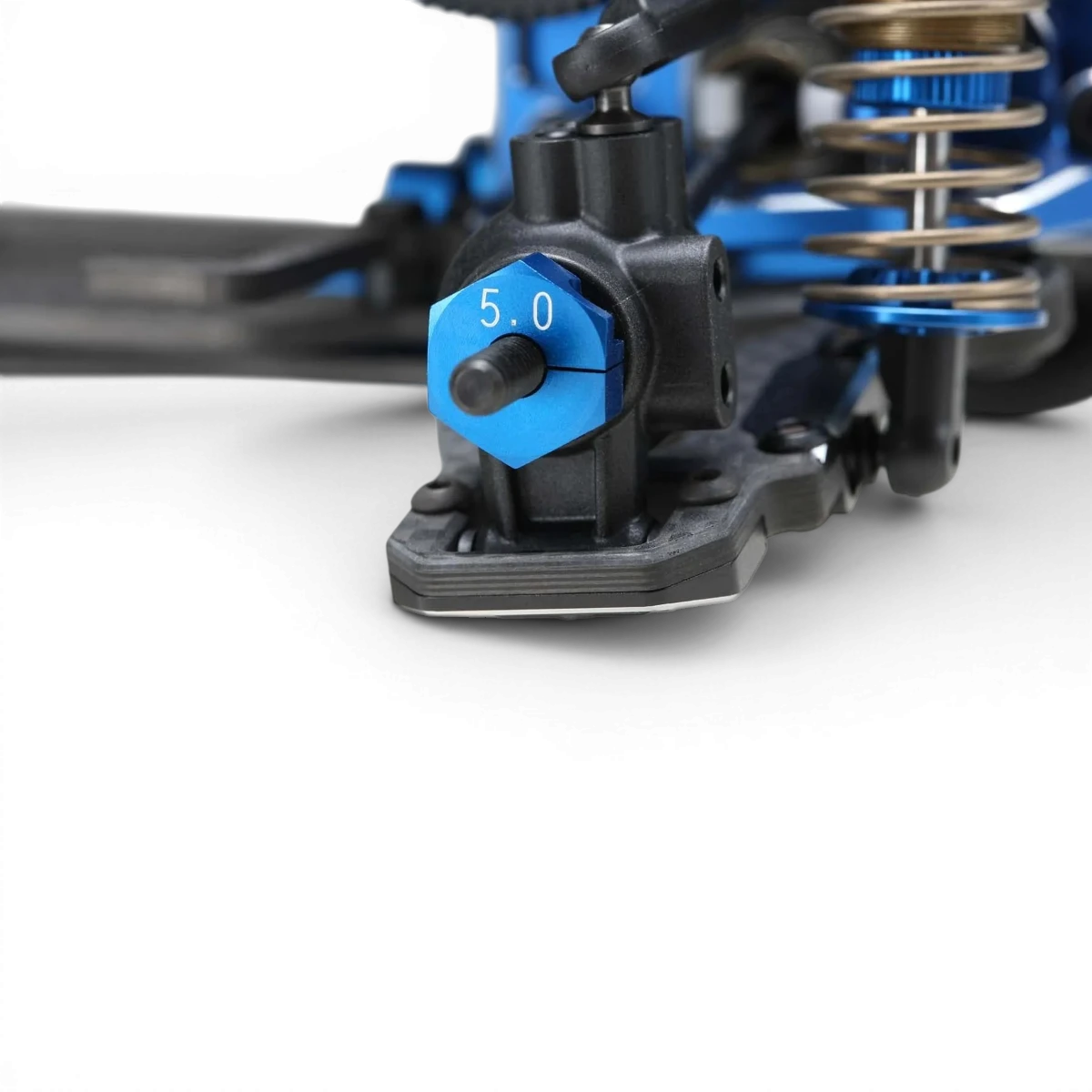 Hexagone en aluminium bleu de 5 mm, pièce détachée pour modélisme, fabriquée par Team Yokomo.