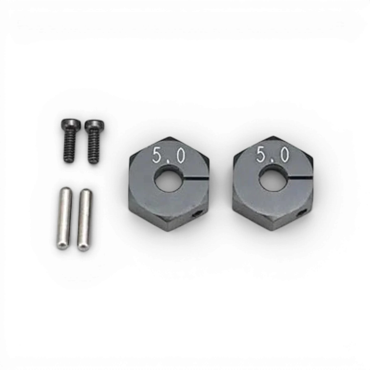 Pièce détachée Hexagone 5mm noire de Team Yokomo, vue détaillée de la pièce pour véhicules RC.