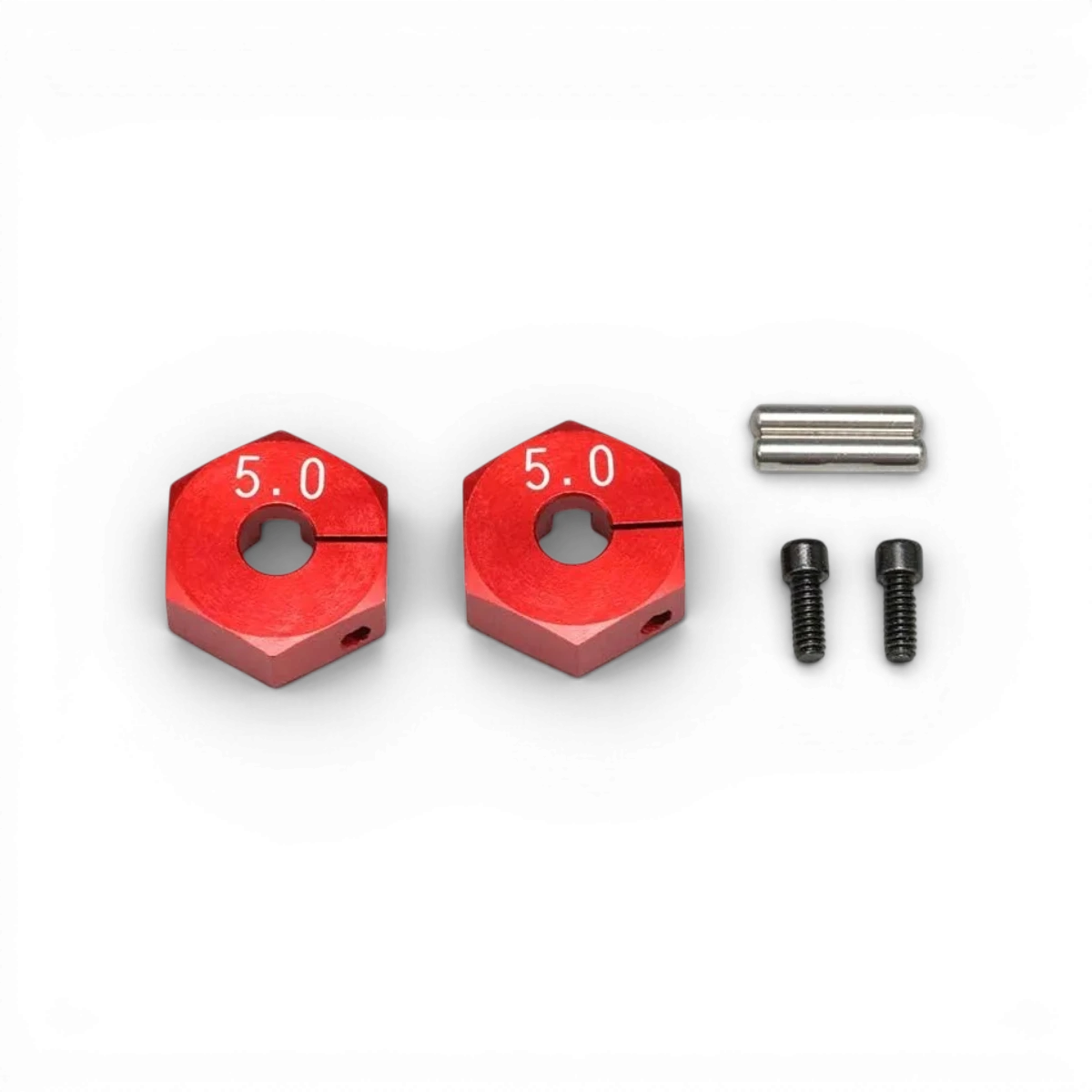 Hexagone en aluminium rouge de 5mm pour pièces détachées Team Yokomo, utilisé en drifting ou modélisme RC.