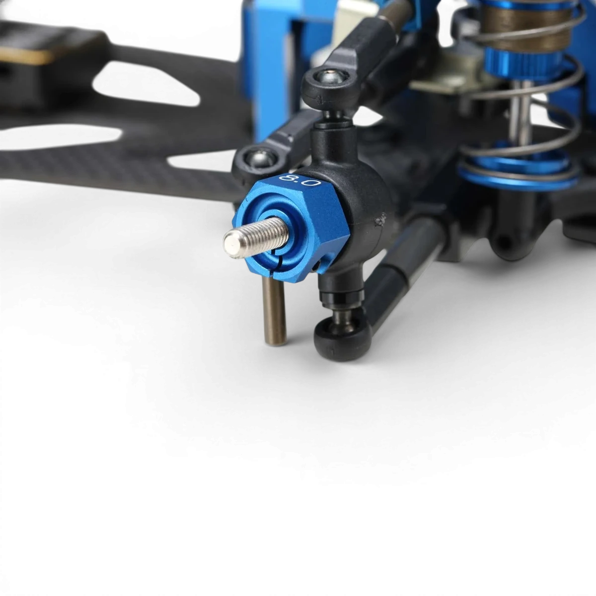 Hexagone en aluminium bleu de 8 mm pour pièces détachées Team Yokomo, utilisé pour la drift ou la réparation de modèles RC.
