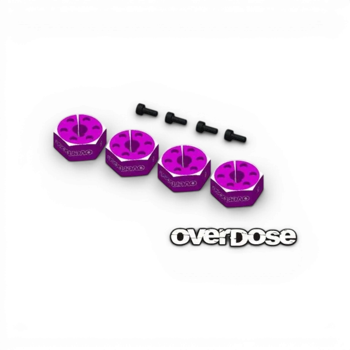 Hexagones en aluminium de 6 mm, lot de 4 pièces de la marque Overdose, pièces détachées pour voitures de drift.