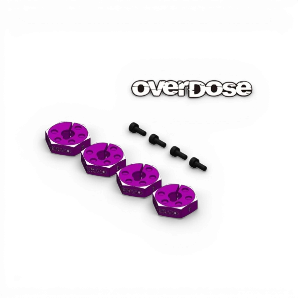 Hexagones de roue en aluminium clamp 4 mm de la marque Overdose, pièce détachée pour vélo ou moto.