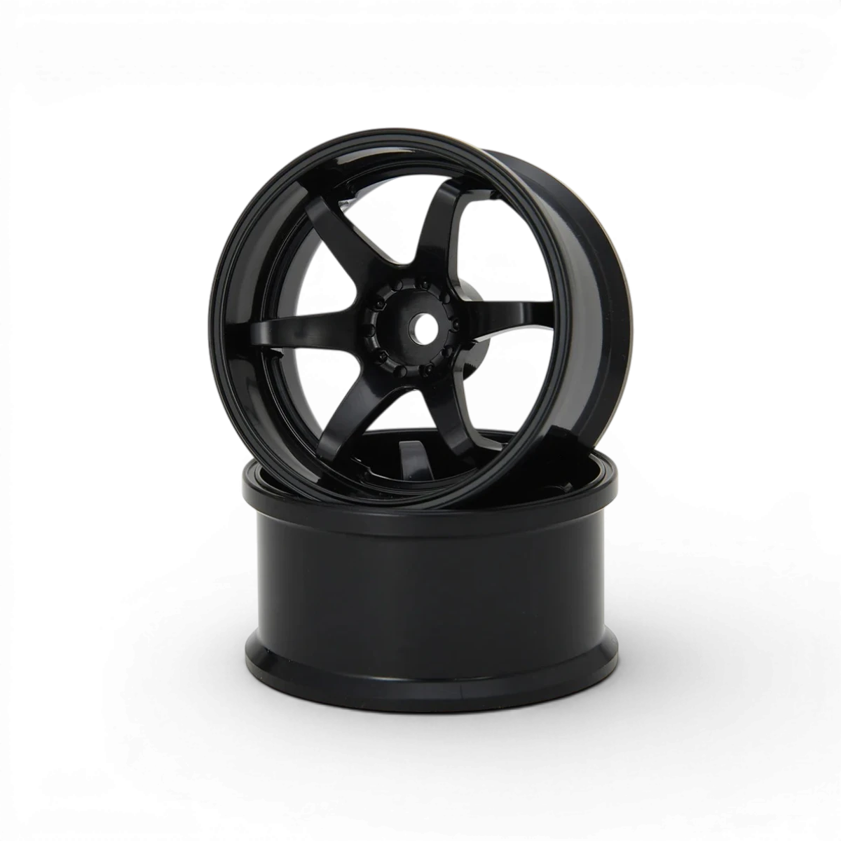 Roues G-force High Traction Hayate N-6 Drift Offset+8 noires avec design robuste pour performances de drift.
