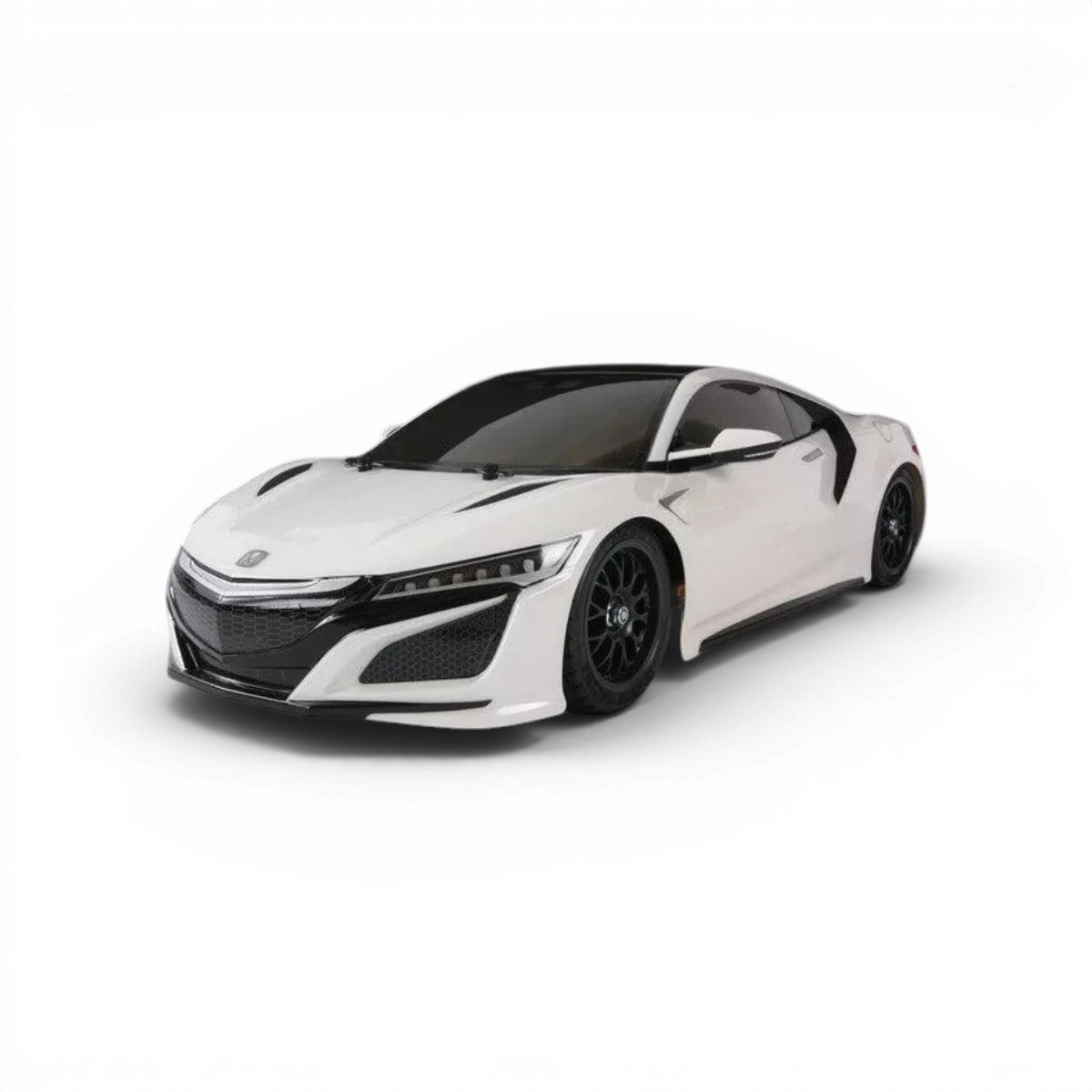 Carrosserie Honda NSX Tamiya, modèle réduit de voiture de sport avec détails précis, en plastique noir et rouge.