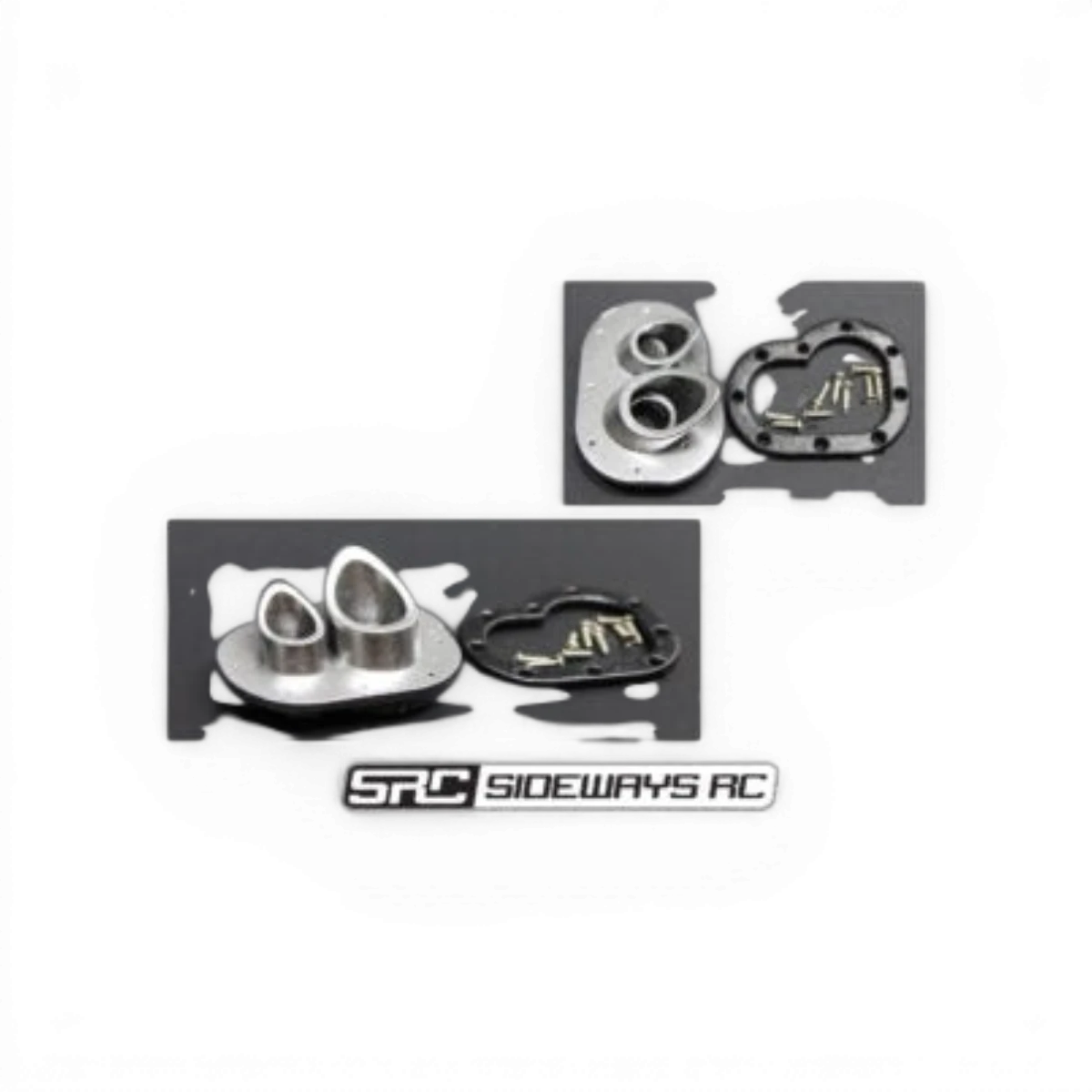 Échappement HP5 pour voiture RC, personnalisé par Src Sideways RC, vue latérale sur une voiture de drift.