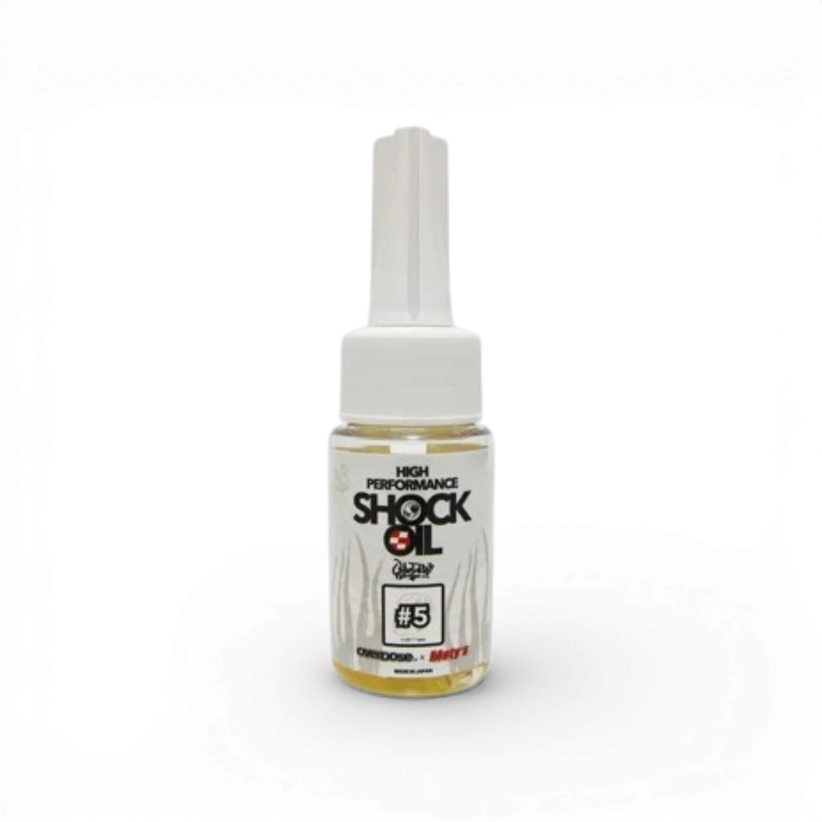 Huile d’amortisseur Overdose x Moty’s #5 pour voiture RC drift, 30ml, pièce détachée de performance pour modeles RC.
