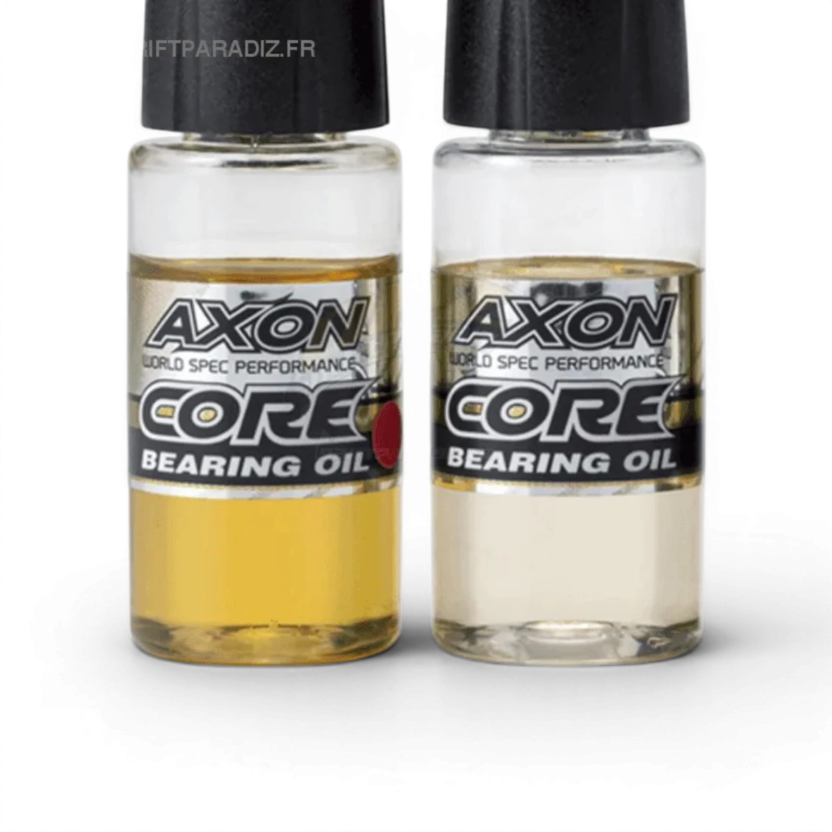 Huile pour roulements de taille moyenne, accessoire de la marque Team Axon, vue en gros plan sur le flacon.