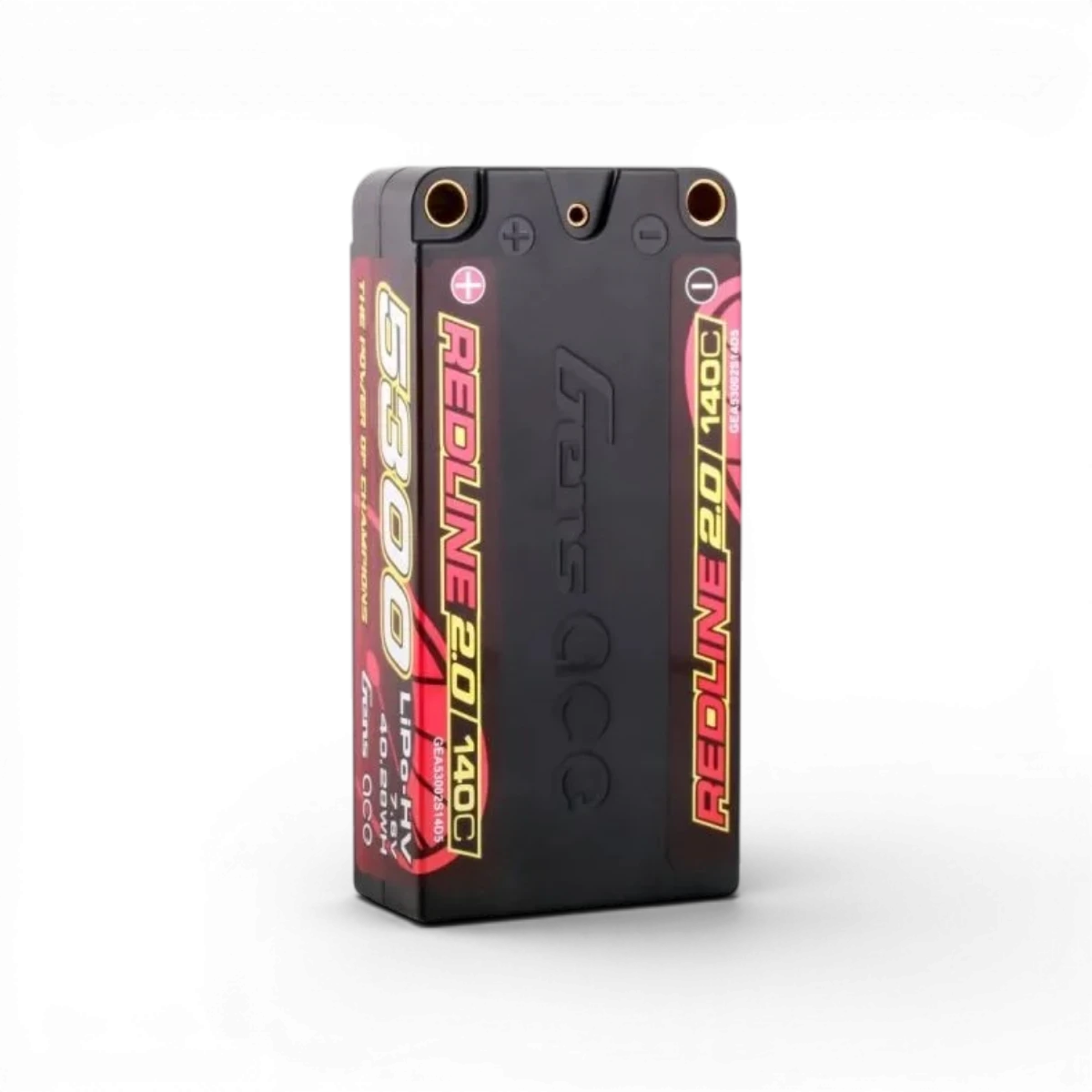 Batterie LiPo GensAce Redline 2.0 Shorty 2S HV 7.6V 140C pour électronique, haute performance et capacité.