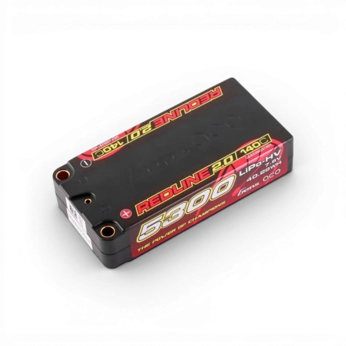 Batterie LiPo Gens Ace Redline 2.0 Shorty 2S HV 7.6V 140C 5300mAh, pile électronique pour modélisme RC