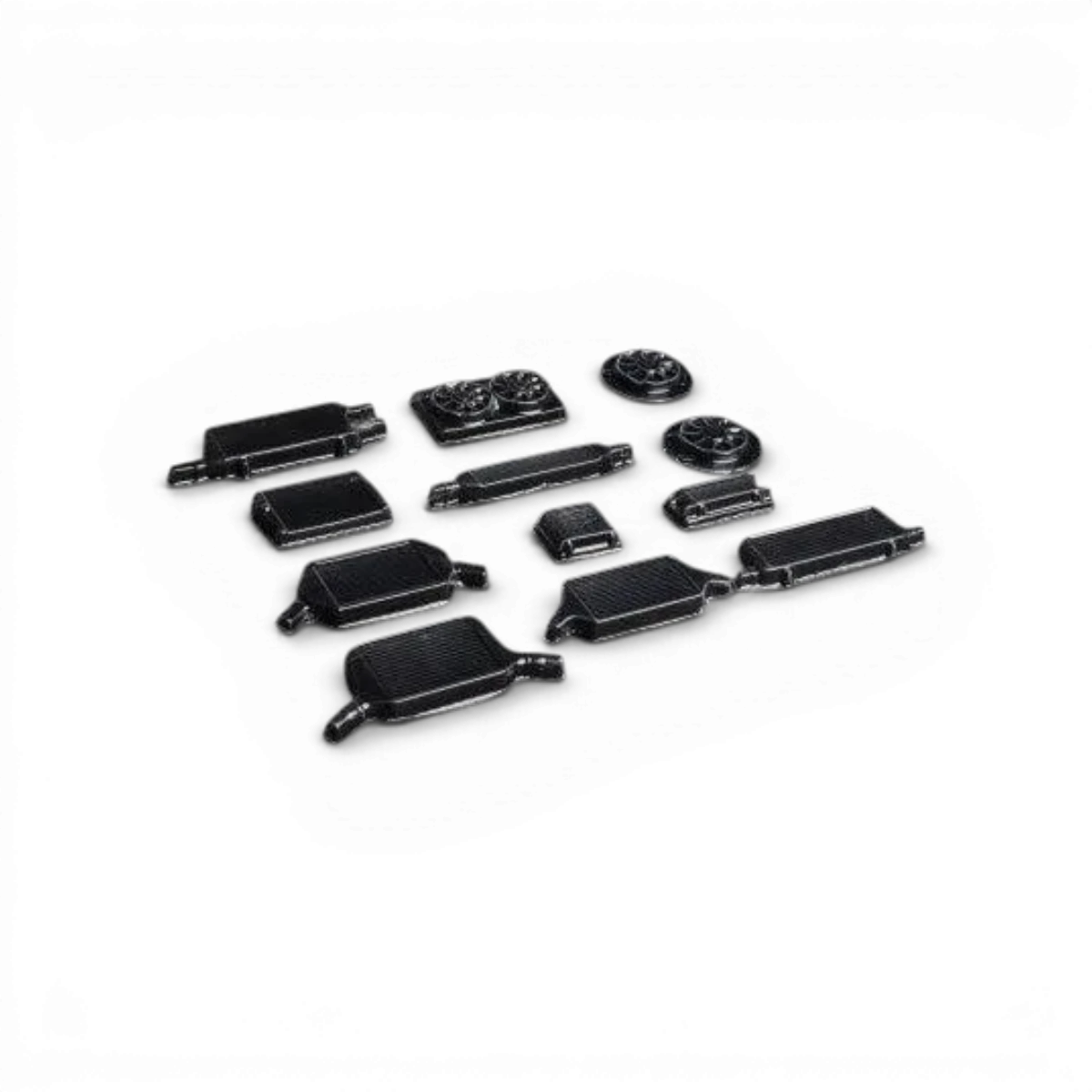Intercoolers et ventilateurs en Lexan universel pour carrosseries de voiture, fabriqués par Aplastics RC.