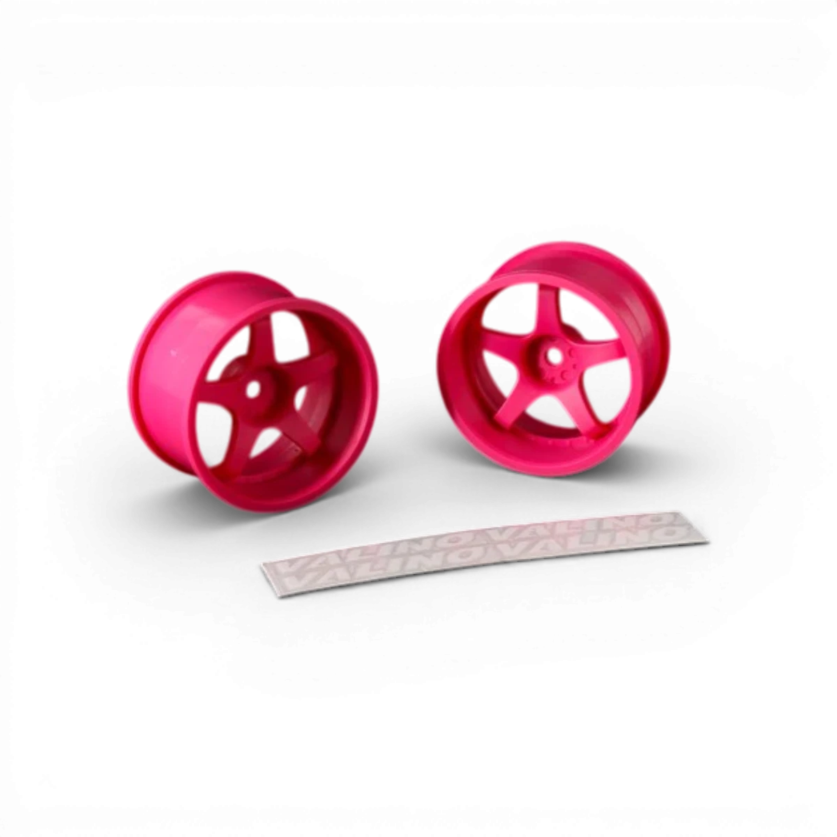 Jante Gokutan R-SPEC BuzzBreak, 30 mm offset, rose fluo, roue en alliage pour vélo, vue de face avec finition colorée.