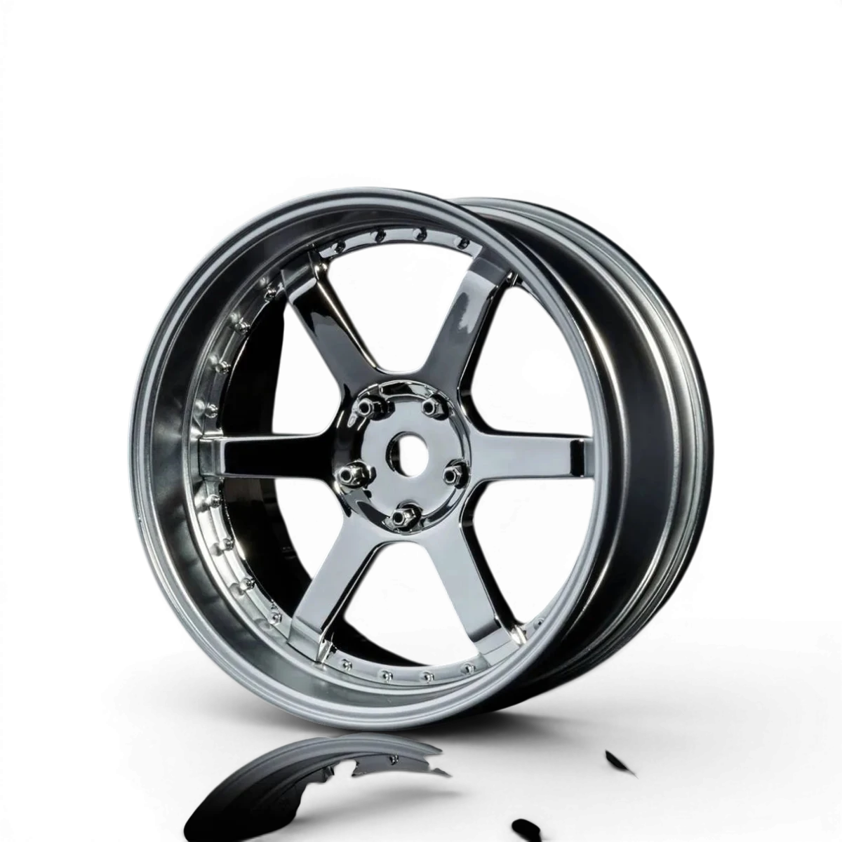 Jantes 106 offset réglable en chrome de la marque Max Speed Technology, roues modernes pour voiture.
