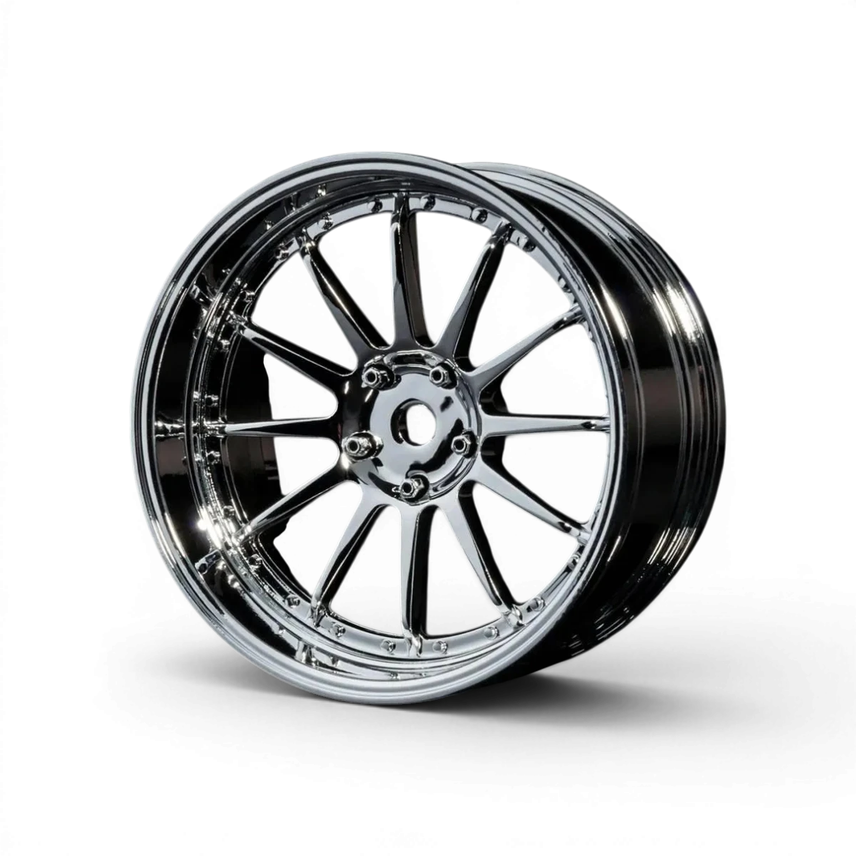 Jantes 21 pouces réglables Max Speed Technology en chrome, vue de face montrant le design et la finition brillante.