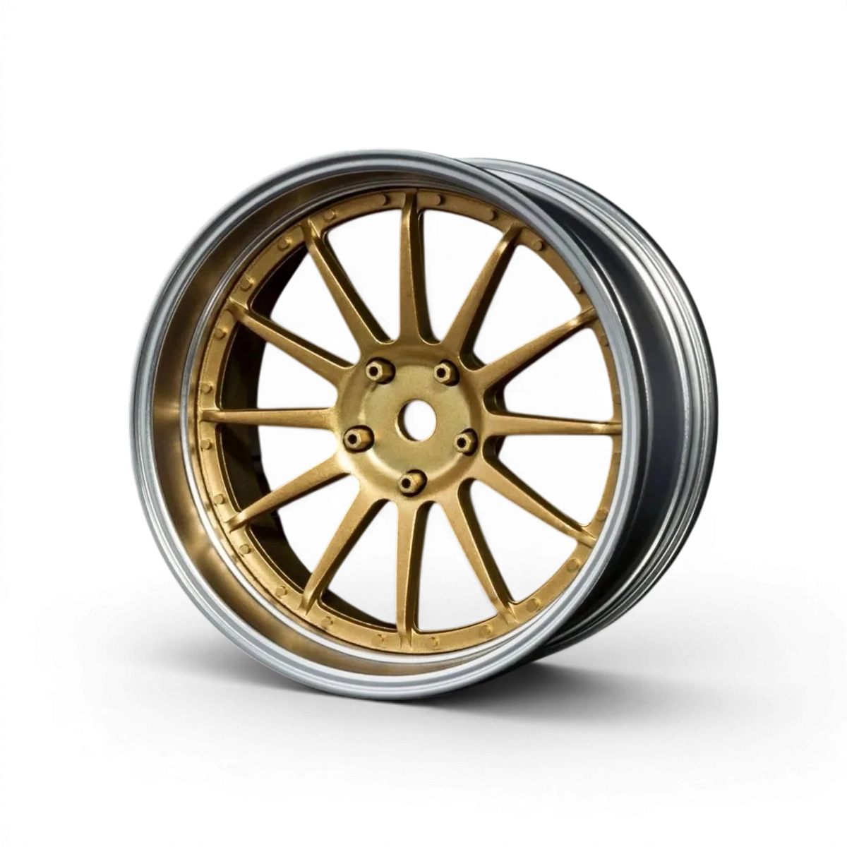Jantes Max Speed Technology de 21 pouces avec offset réglable, finition chrome mat et or, pour véhicule sportif.