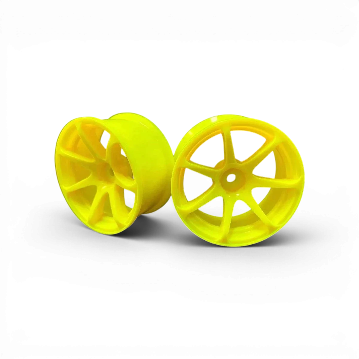 Jantes AVS T7 Jaunes de Mikuni Factory, roues en alliage avec offset +7, design moderne et coloré pour voiture.