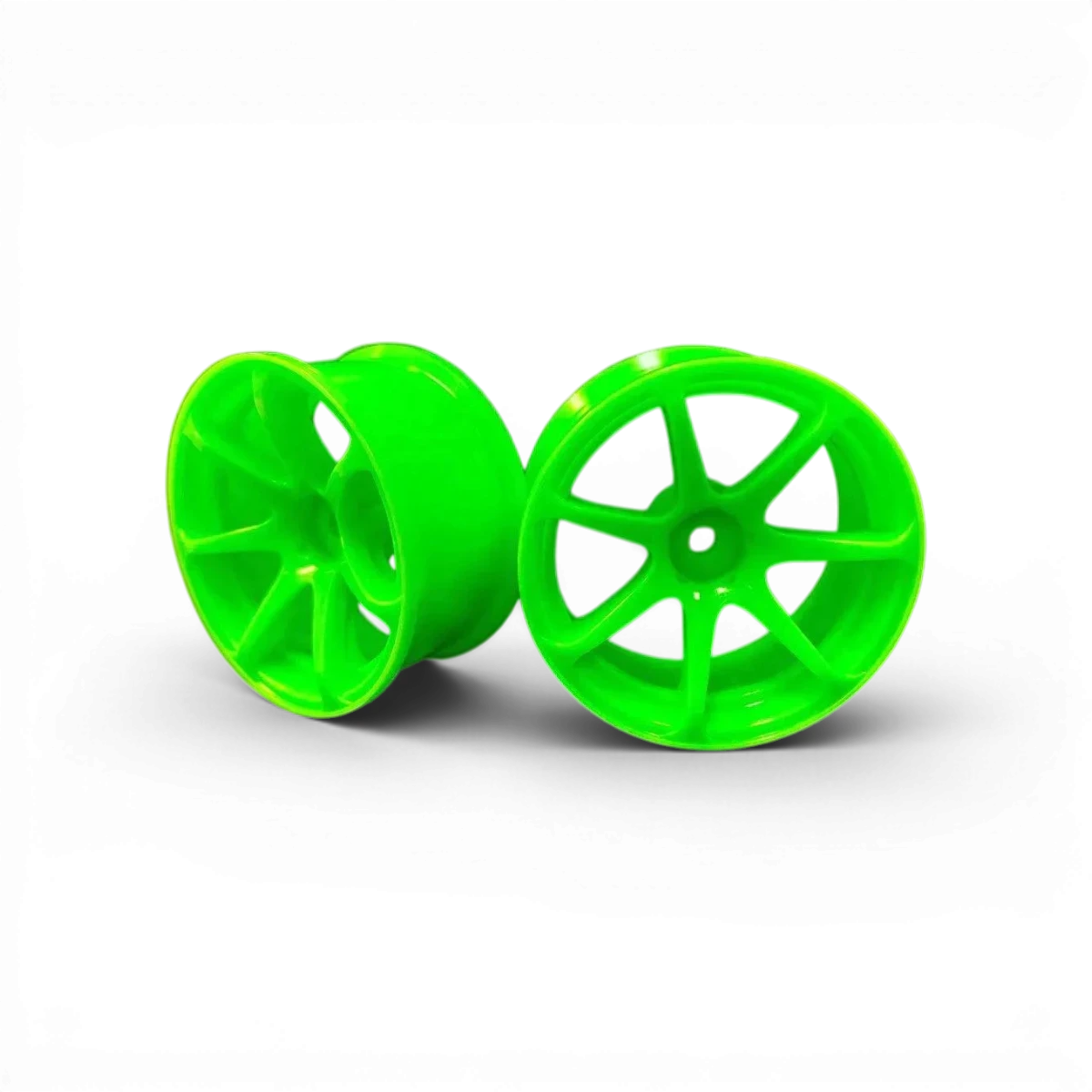 Jantes AVS T7 vertes de Mikuni Factory, roues en alliage avec offset +7, design moderne pour voitures sportives.