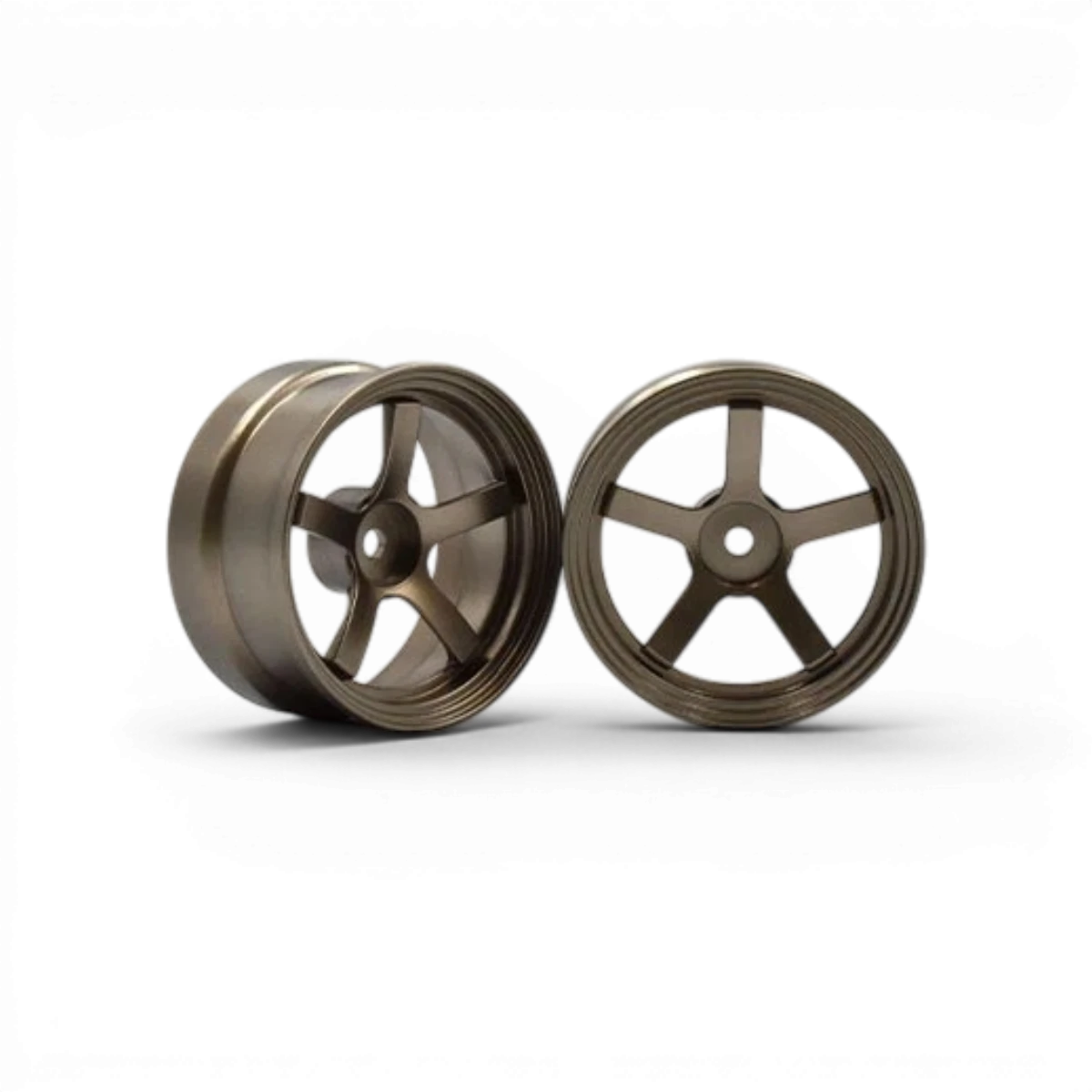 Jantes DP5 Bronze avec décalage de 6 mm de la marque Team Reve D, vue en gros plan, finition bronze brillante.