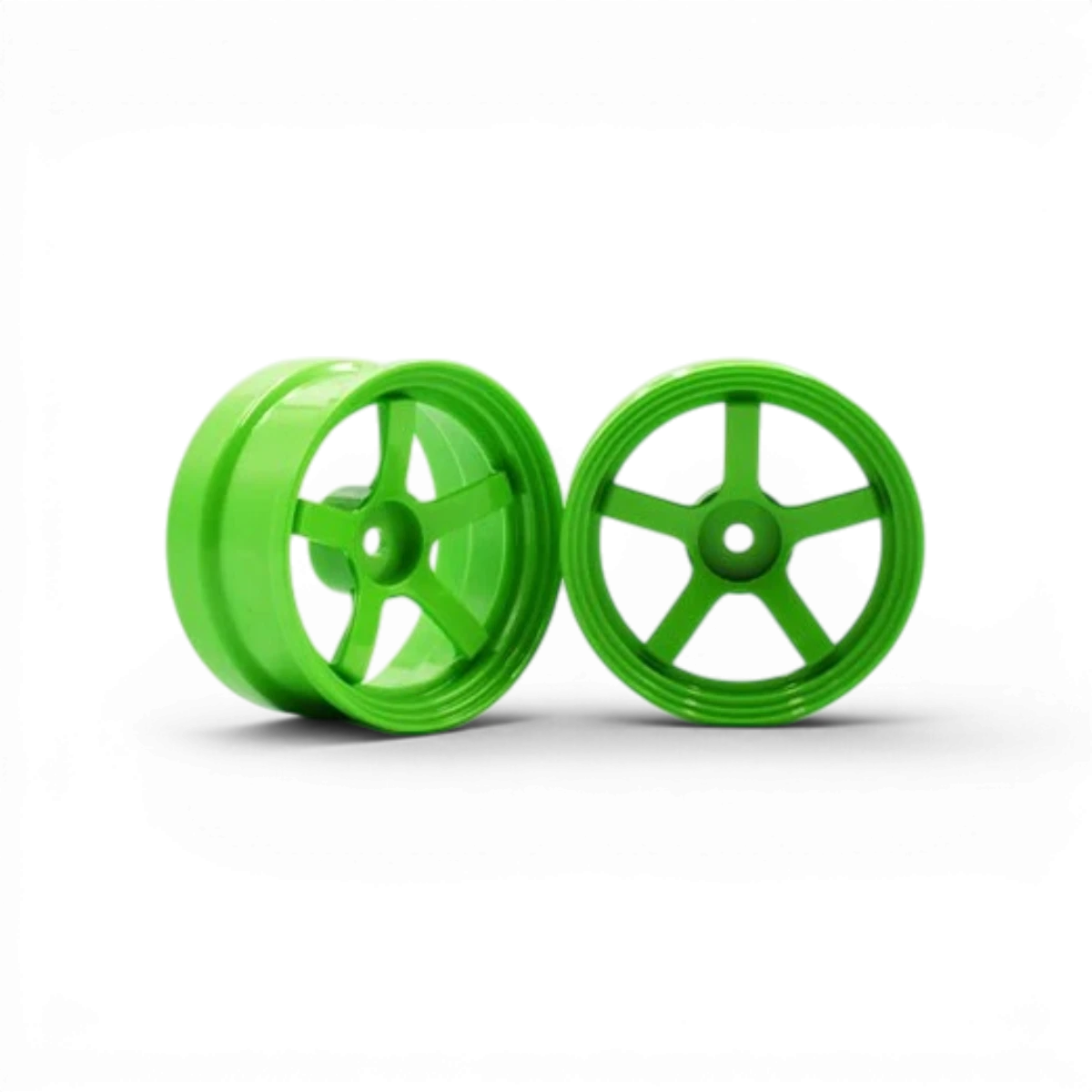 Jantes Team Reve D DP5 Offset 6mm vertes, roues en alliage avec design sportif et finition colorée.