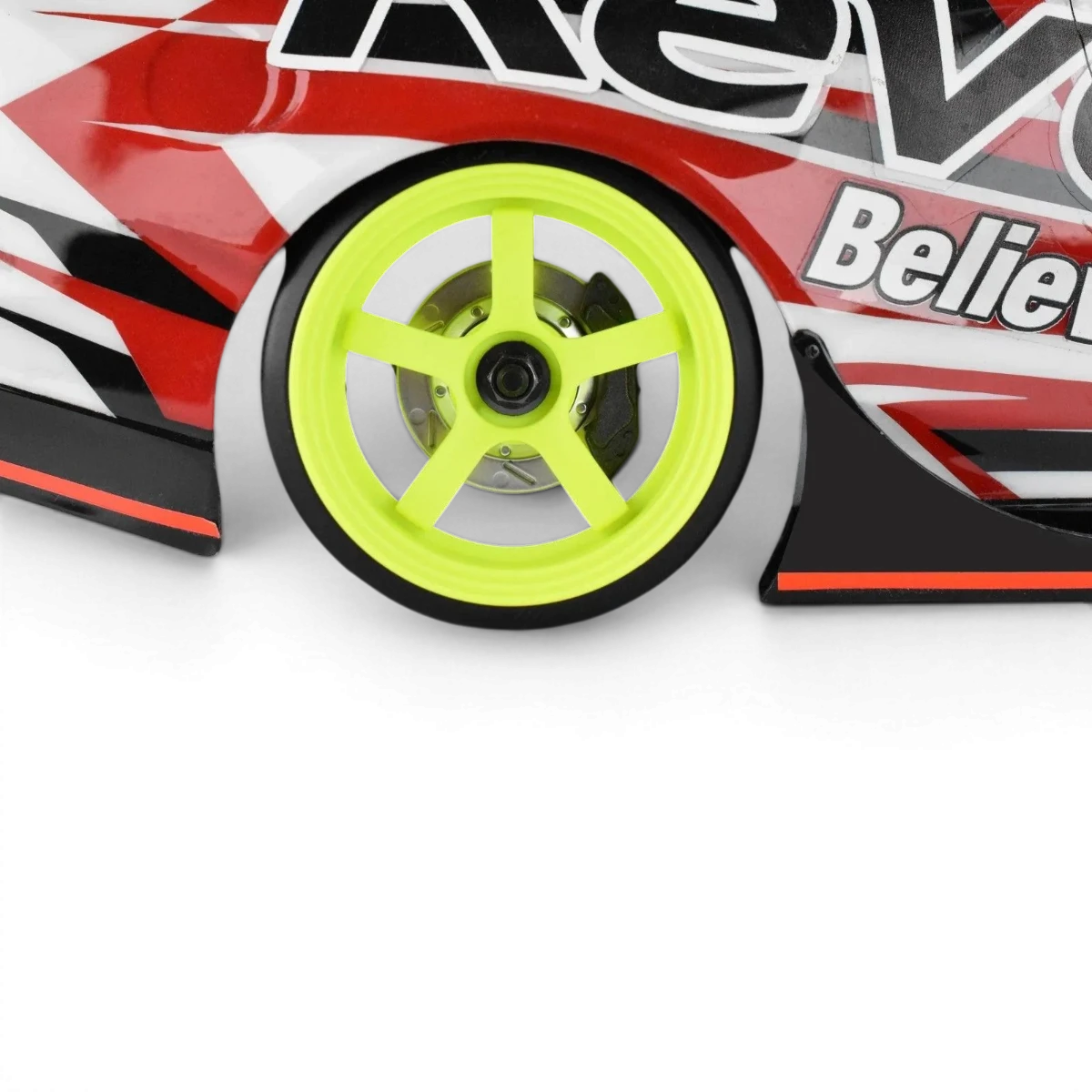 Jantes DP5 Jaunes de 8mm d’offset, roues de la marque Team Reve D, montrant le design coloré et la finition brillante