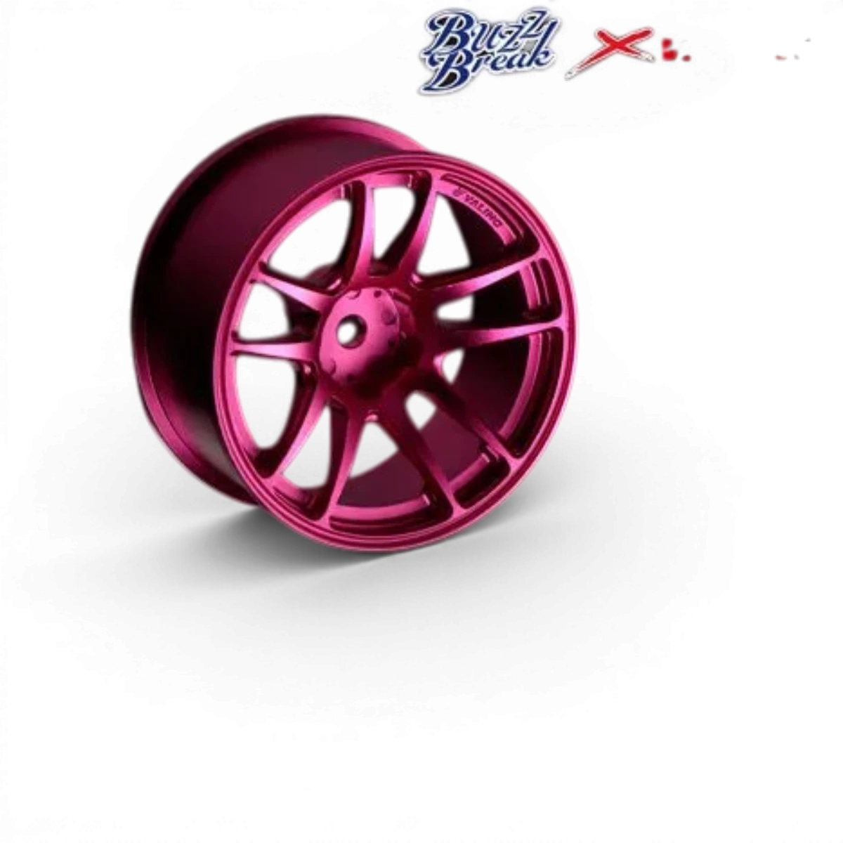 Jantes en aluminium Valino N820S 26mm anodisé rose avec offset +7, roues de style moderne, marque BuzzBreak.