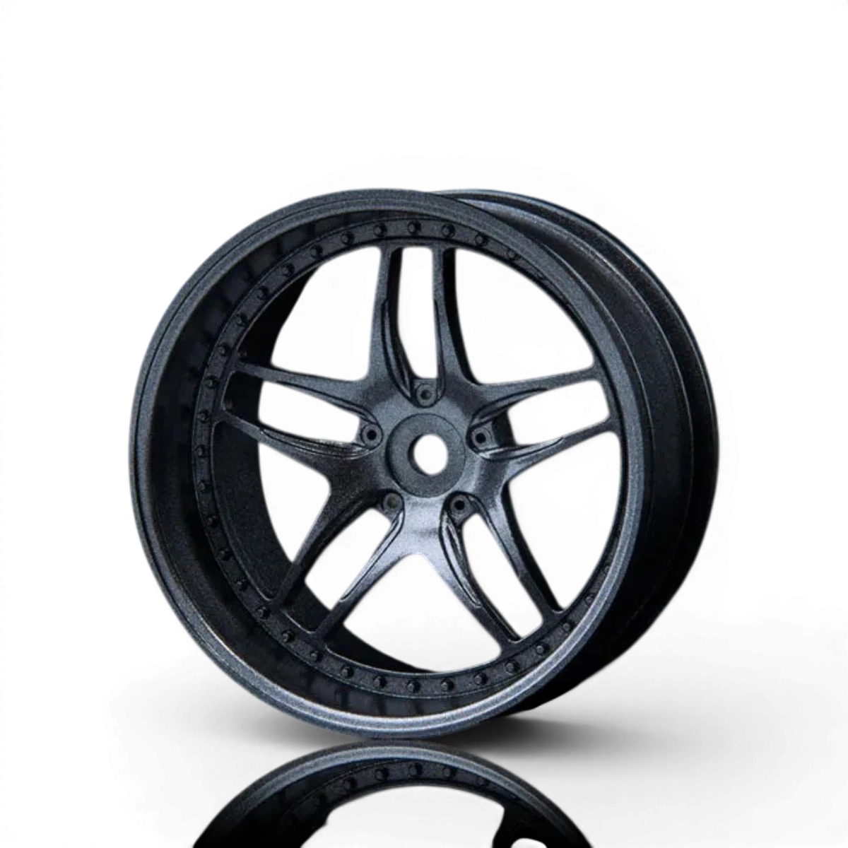 Jantes FB +8 Grises de Max Speed Technology, roues en alliage avec design moderne, visibles en gros plan.