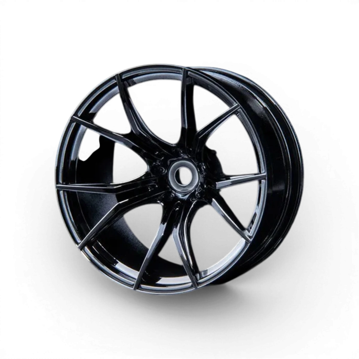 Jantes FX +11 chromées et noires de Max Speed Technology, roues de drift avec design élégant sur fond blanc.