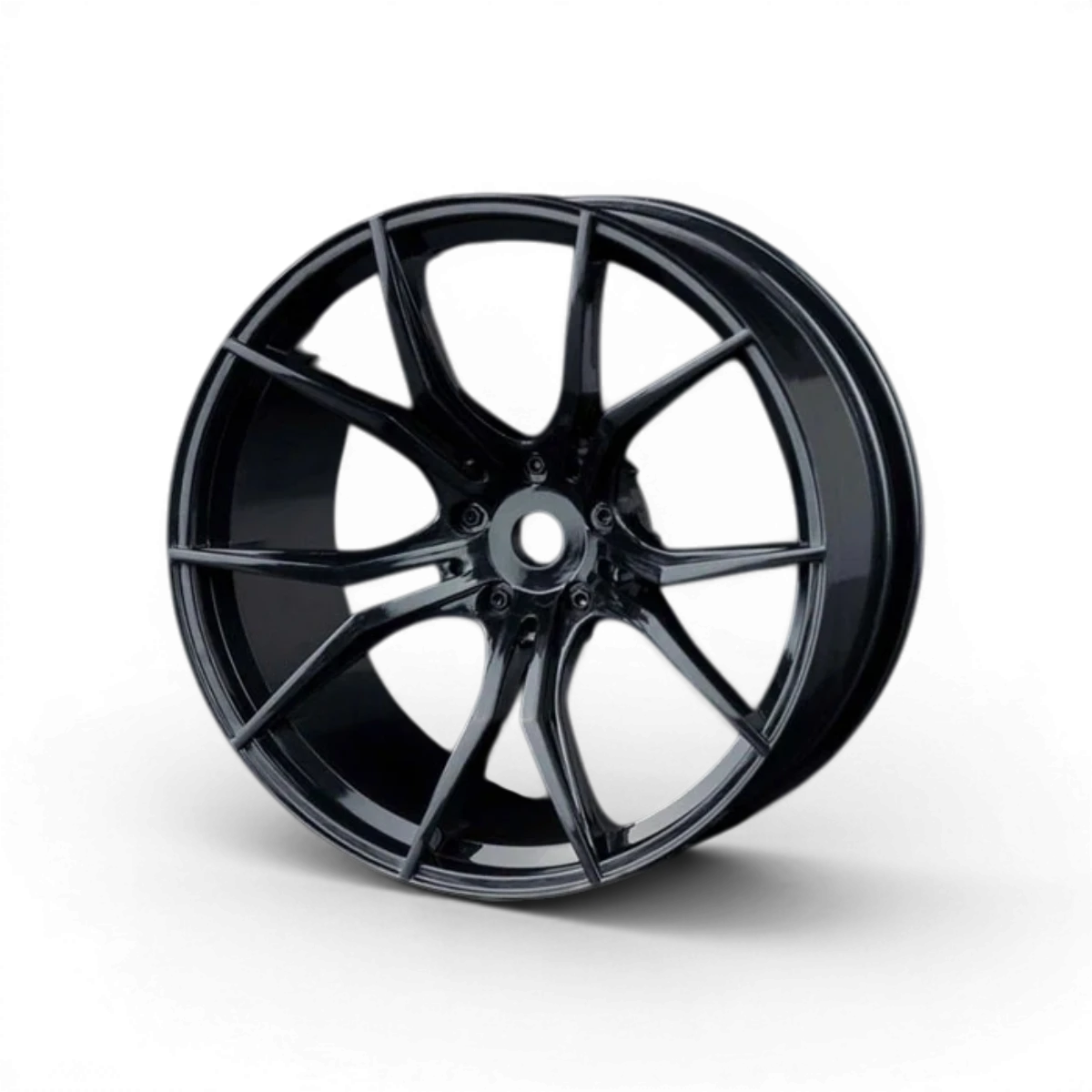 Roues FX +5 Noires de Max Speed Technology, jantes noires avec design en métal pour véhicule RC.
