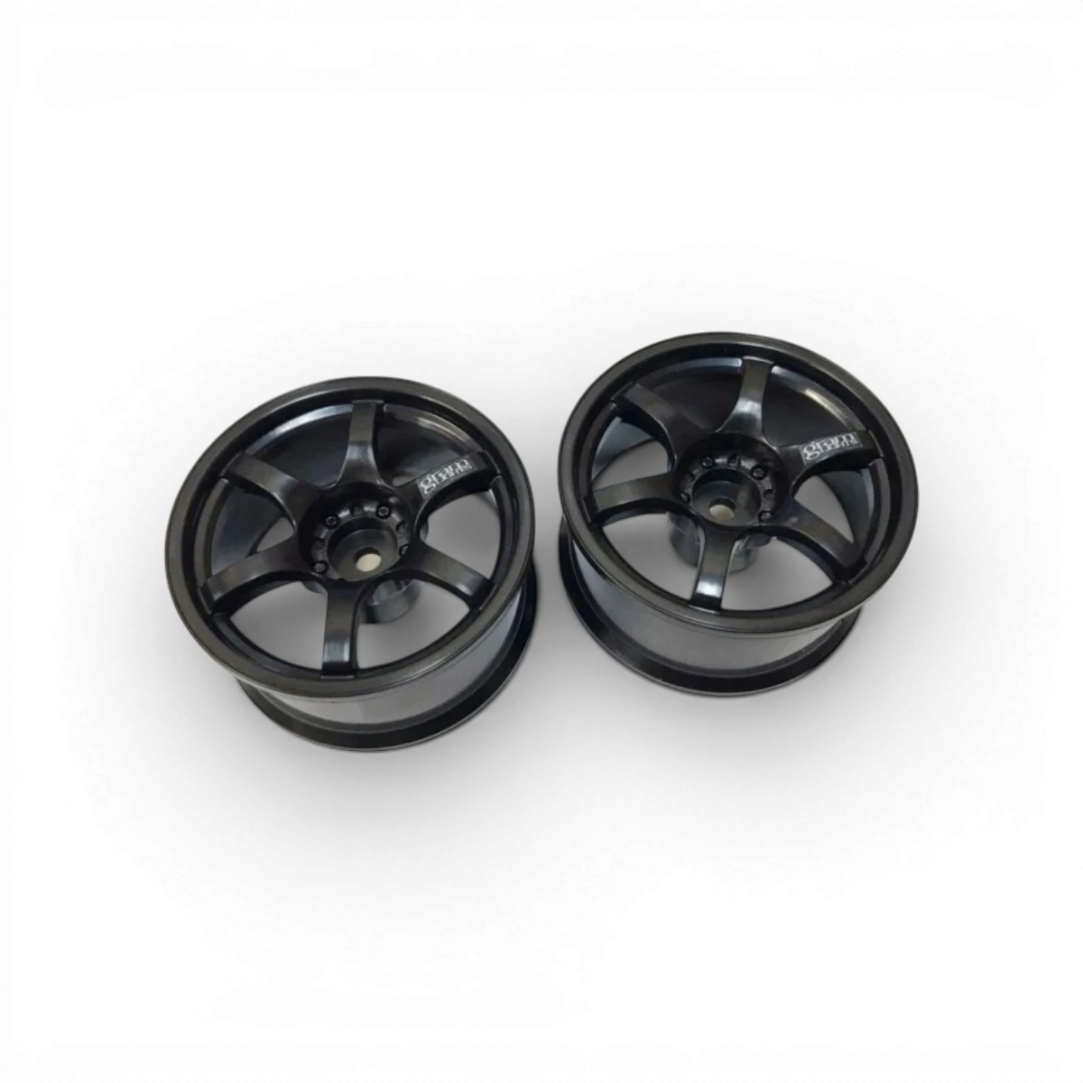 Jantes Gram LIGHTS 57D +8 noires de la marque Custom lab's, vues de face avec finition noire brillante.