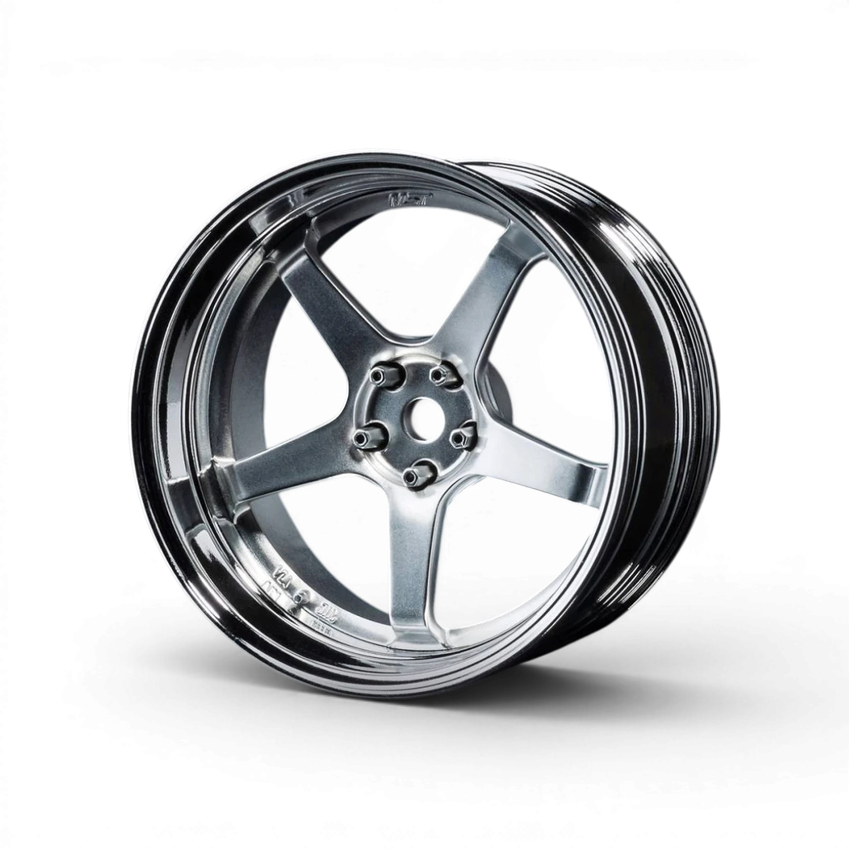Jeu de 4 jantes GT Offset réglable en chrome et gris mat pour roues, de la marque Max Speed Technology.