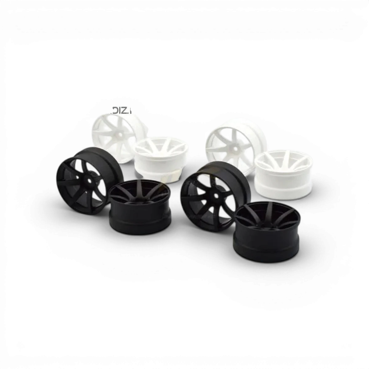 Jantes JD7 Offset 6mm noires de Team Reve D pour roues, vue de face montrant le design élégant et la finition noire.