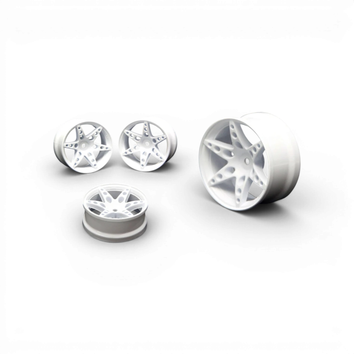 Jantes R1 déport +6mm - Blanches - SRC Sideways RC - DriftParadiZ