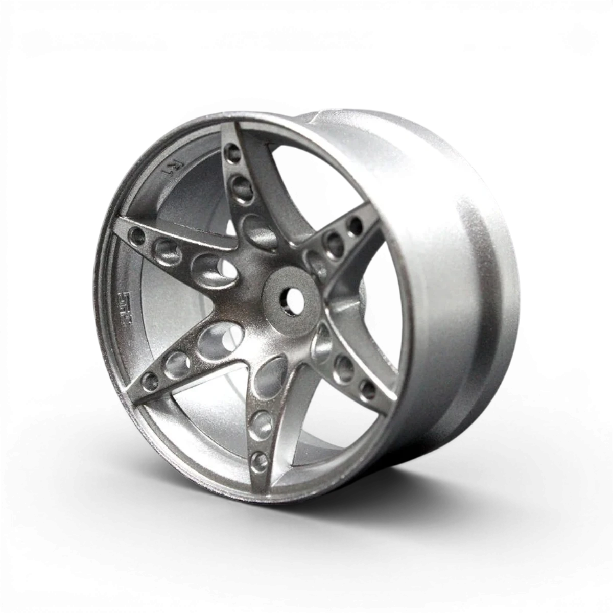 Jantes R1 déport +6mm en gris brillant de la marque Src Sideways RC, vue de face avec finition brillante.