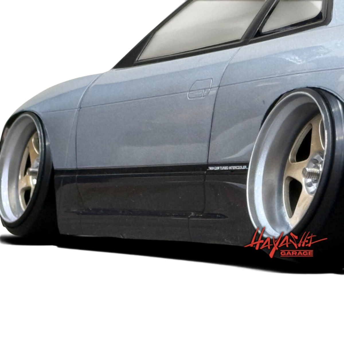 Jantes RIMS 5 étoiles en multi-pièces, style 1/10, couleur or champagne, décalage de 6 mm, par Hayashi Garage.