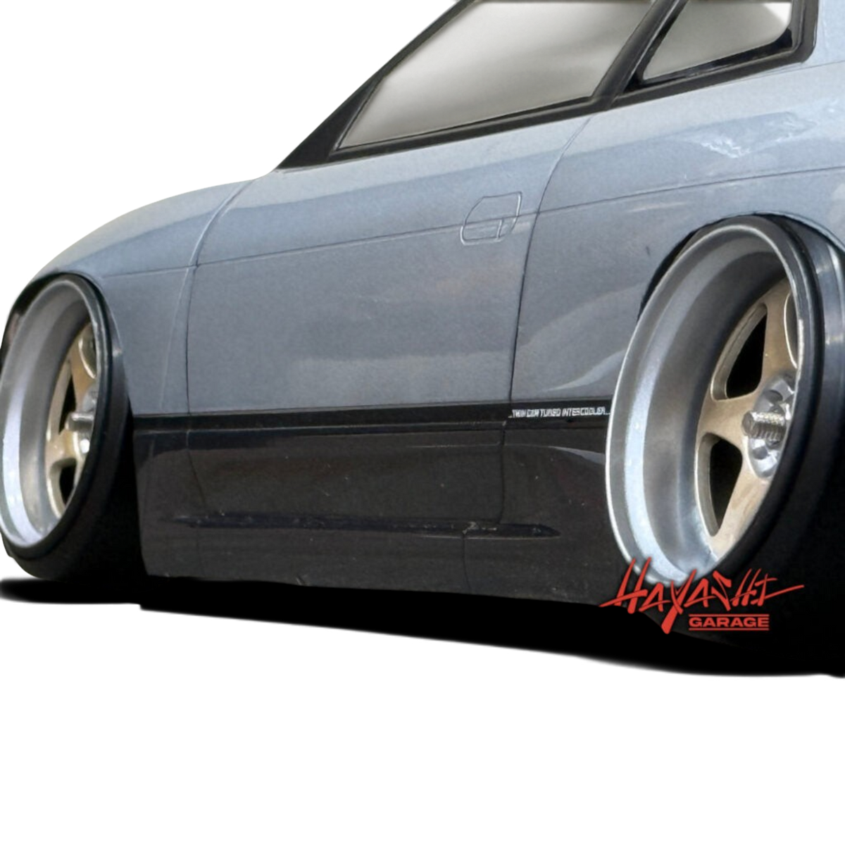 Jantes RIMS 5 étoiles en style multi-pièces 1/10, couleur champagne avec décalage de 8 mm, fabriquées par HAYASHI GARAGE.