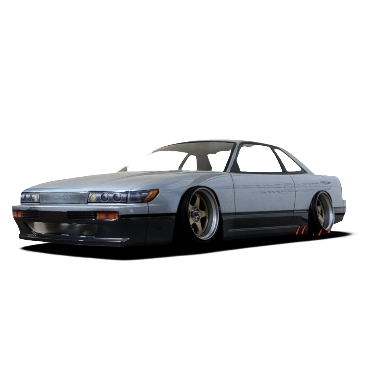 Jantes RIMS 5-STAR MULTIPIECE STYLE 1/10 gris argent avec décalage de 8 mm, compatible avec voitures RC, marque Hayashi Garage.