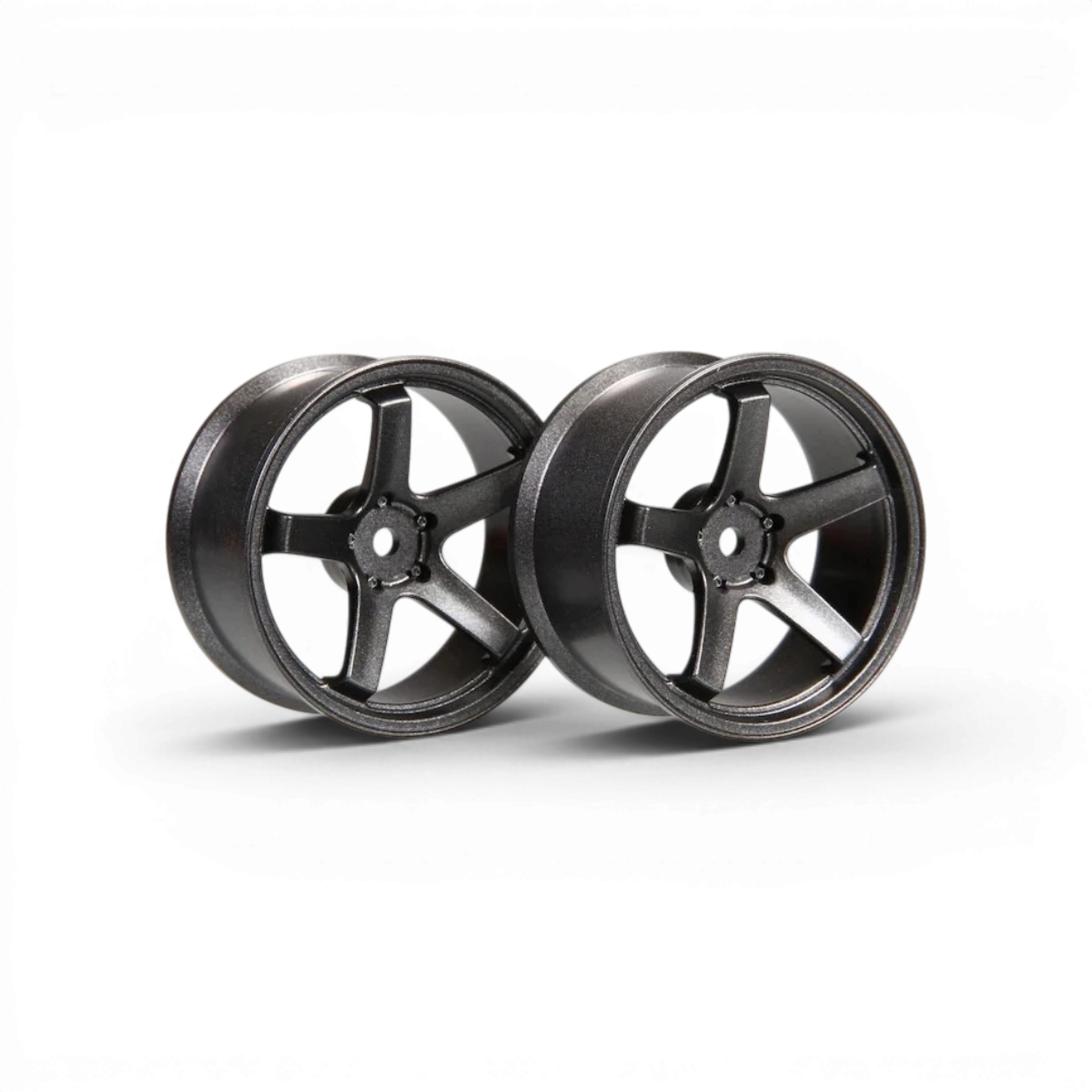 Jantes Shiba Wheel F23 avec décalage +7 en métal gun, roue de voiture de la marque SHIBATA, vue de face.