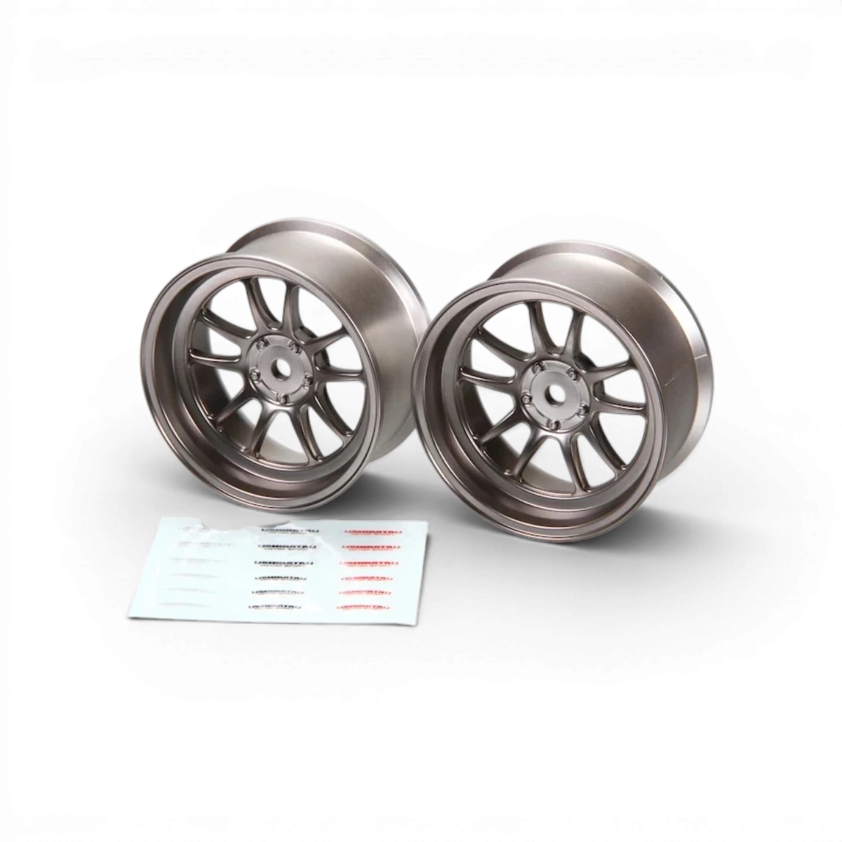 Jantes Shiba Wheel G23 gris titane avec décalage +5, roues en alliage de la marque SHIBATA, vue de face.