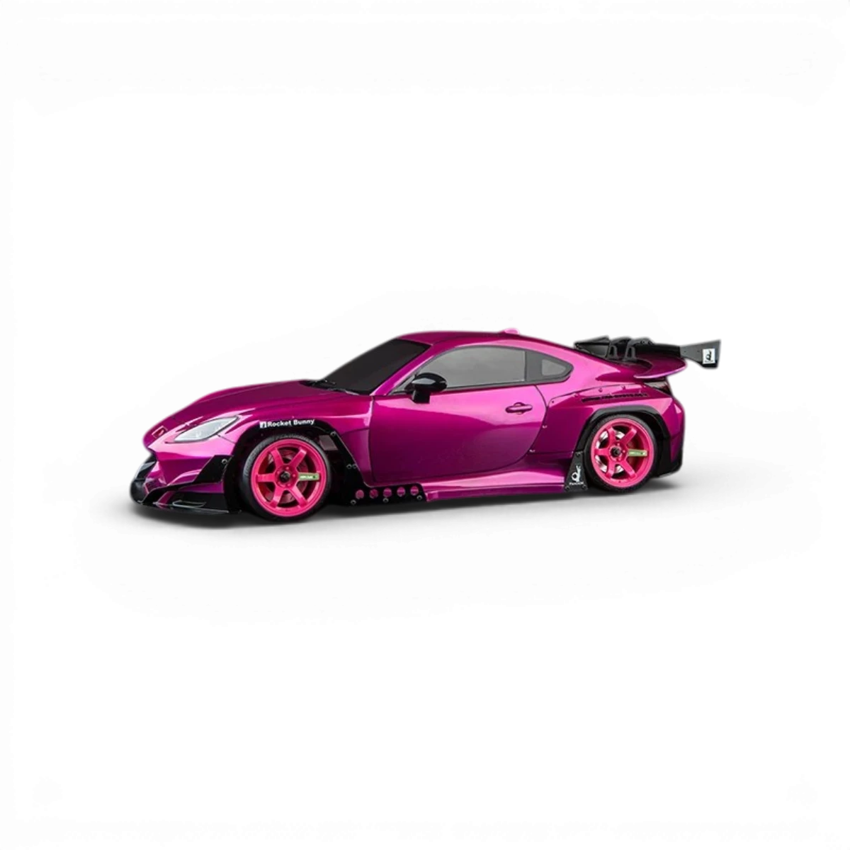 Jantes Max Speed Technology TE37 Haute Traction Roses en alliage, 2 pièces, finition noire avec détails roses, pour voiture de sport.