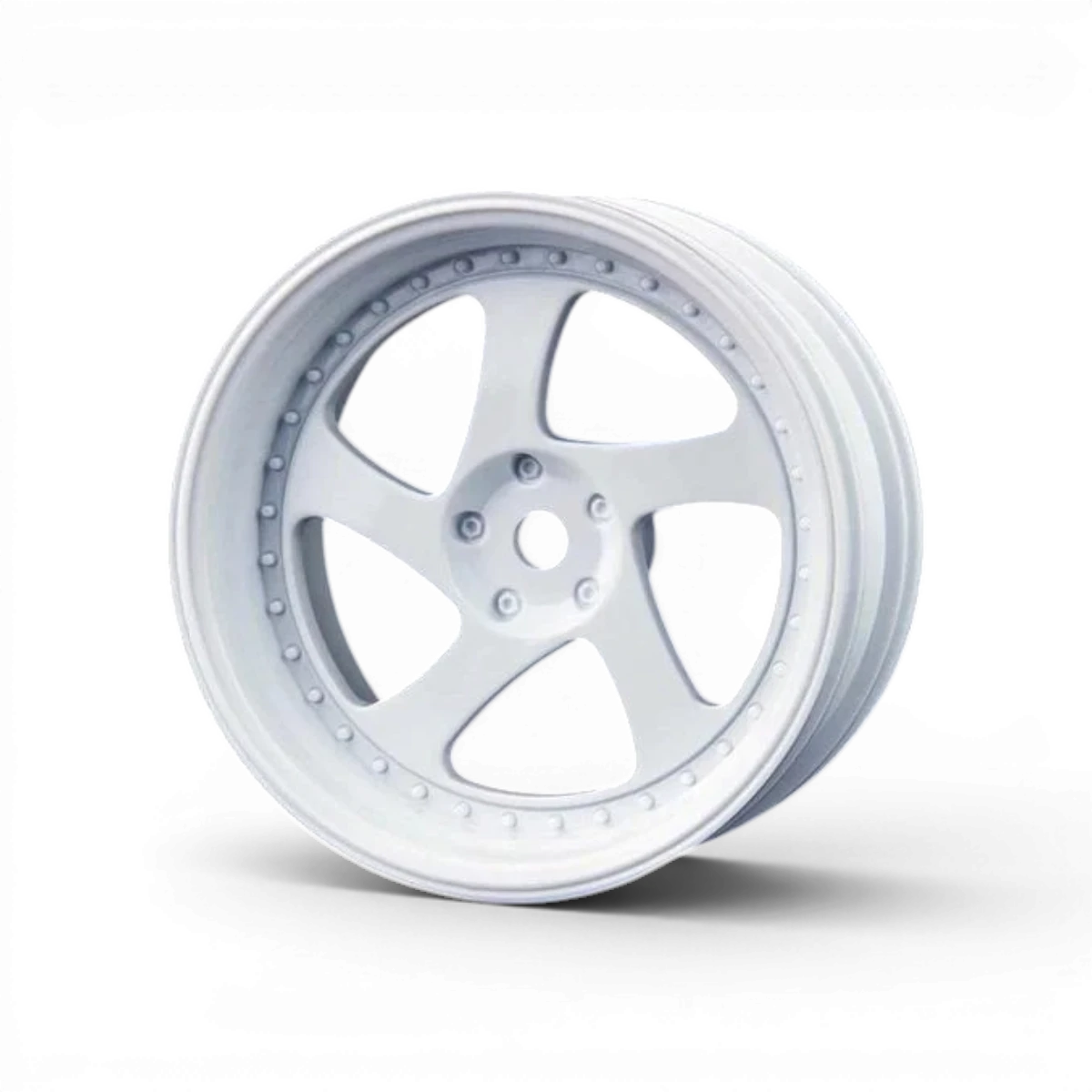 Ensemble de 4 jantes TMB +5 blanches pour roues, marque Max Speed Technology, avec finition blanche brillante.