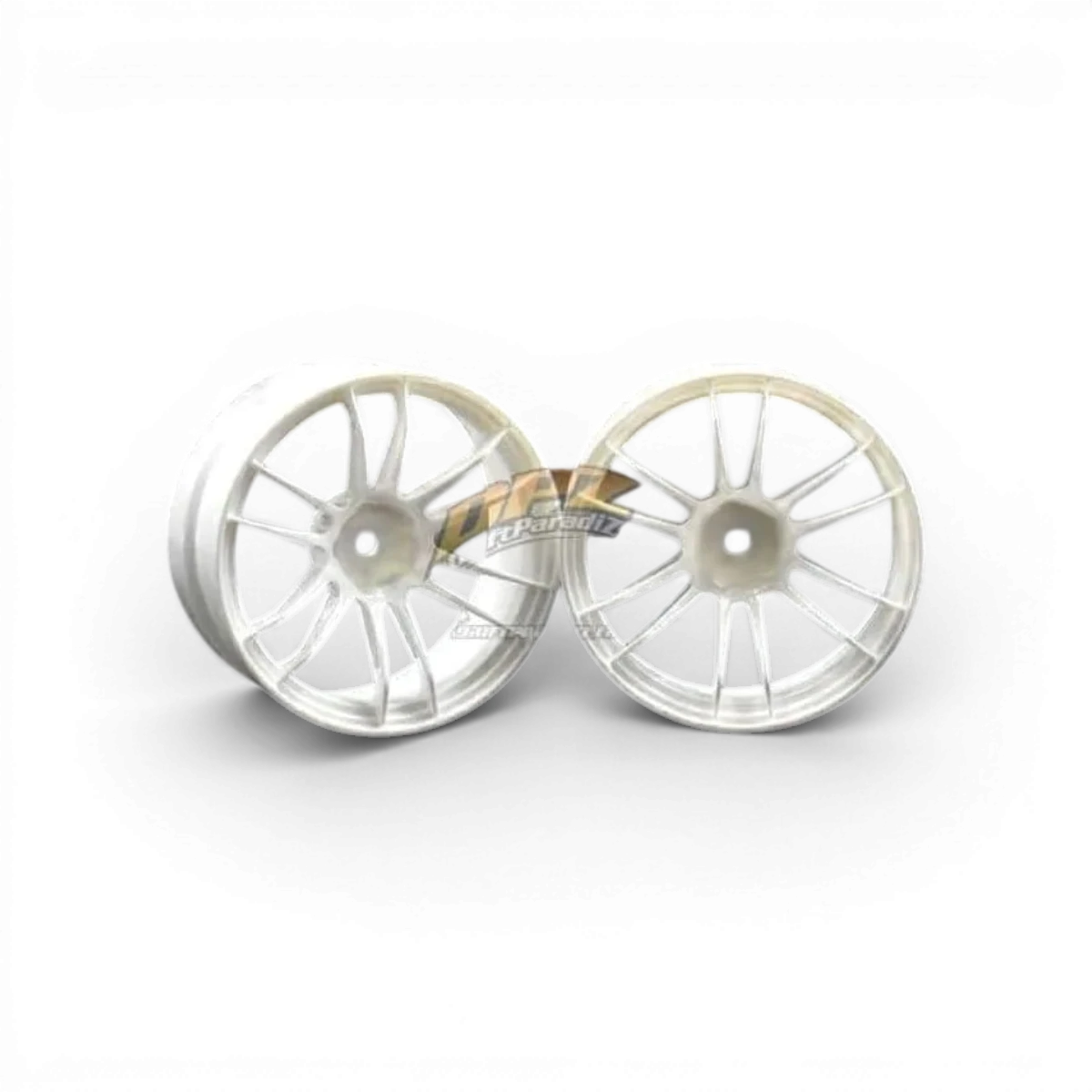 Jantes UL12 Offset 8mm blanches de la marque Team Reve D, roues en alliage avec finition blanche, vue de face.