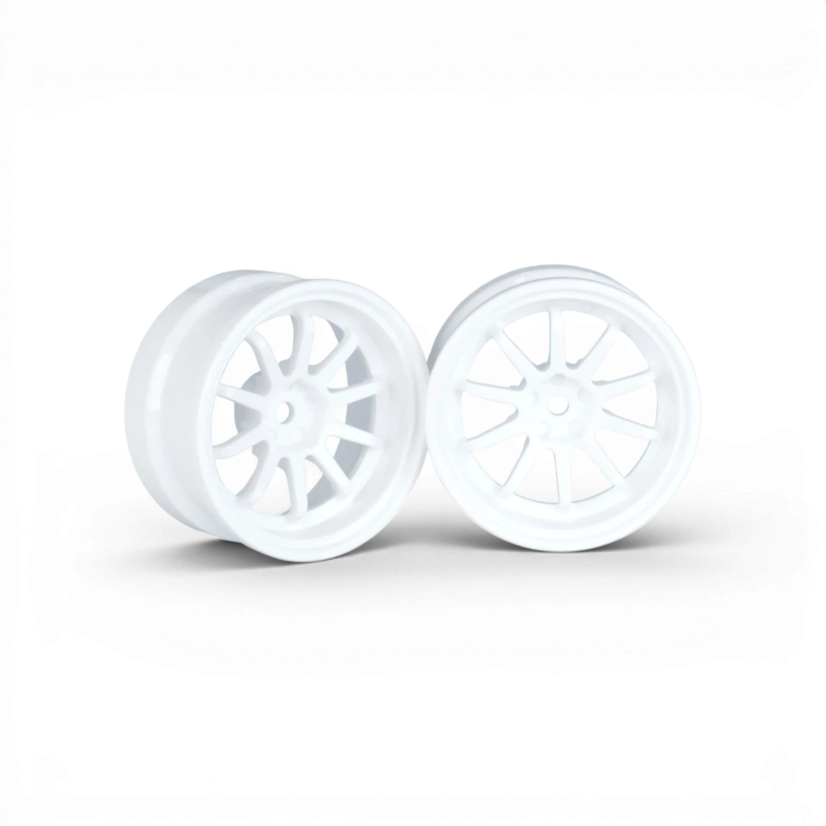 Jantes VR10 offset 6mm blanches de la marque Team Reve D pour roues, vue en gros plan sur le design blanc et la finition.
