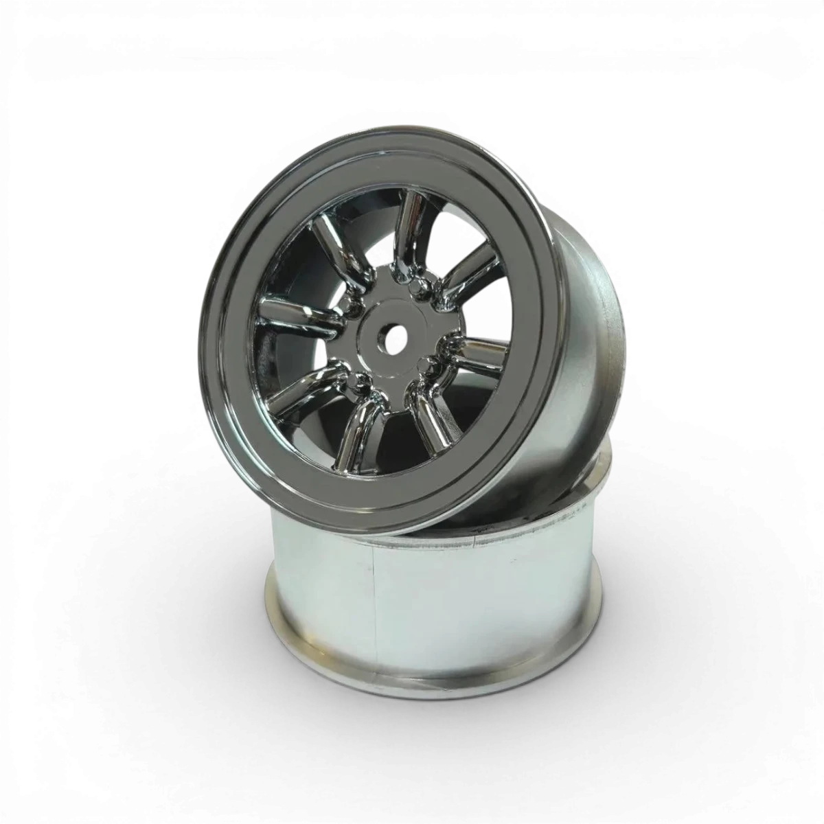 Jantes WATANABE Chrome offset+2 de la marque Topline, roues en alliage avec finition chromée, vues de face.