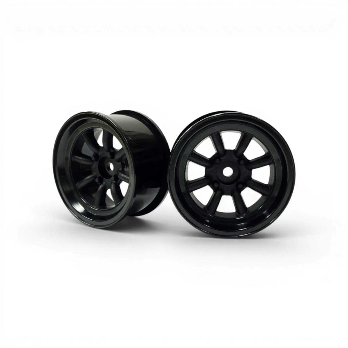 Roues Watanabe noires avec offset +7, marque Topline, jantes en alliage pour voitures sportives, vue de face.