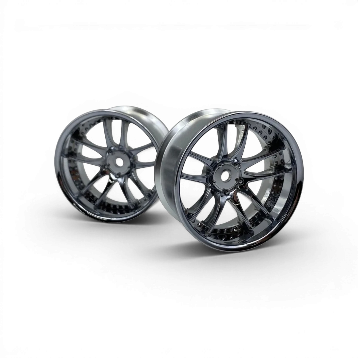 Jantes WORK EMOTION CR3P OFFSET 8 en chrome, roue de voiture de la marque Custom lab's, vue de face avec détails brillants