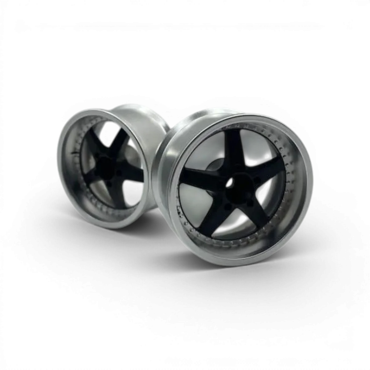 Jantes Work Equip noir mat offset 6, roues en alliage pour voiture, fabriquées par Custom Lab's, vues de face.